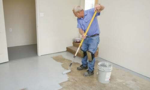 What type of Behr products work well on a garage floor?
