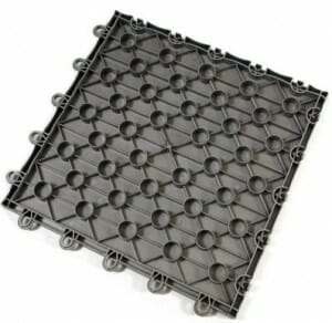 Bottom grid of plastic garage floor tile