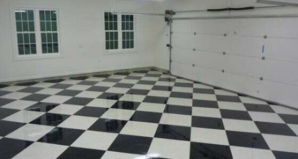 epoxy coated VCT garage floor tile