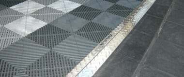 diamond plate tranistion strips for interlocking garage floor tile