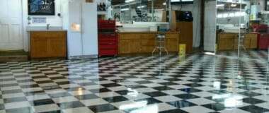 waxing, sealing, vct tile garage floor