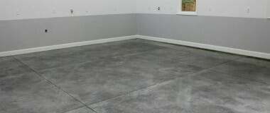 Polished look of a densifier sealed garage floor