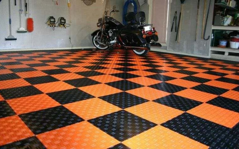 Harley Davidson interlocking garage floor tiles