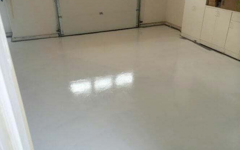 White garage floor coating and paint