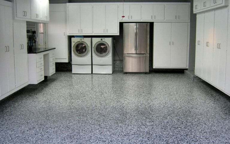 gray polyurea polyaspartic garage floor coating