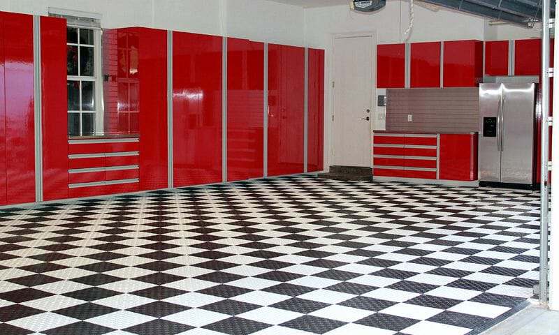 Checkered Design Roll Out Garage Flooring