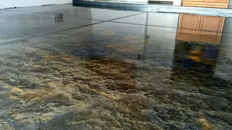 Professionally-applied-metallic-epoxy-garage-floor