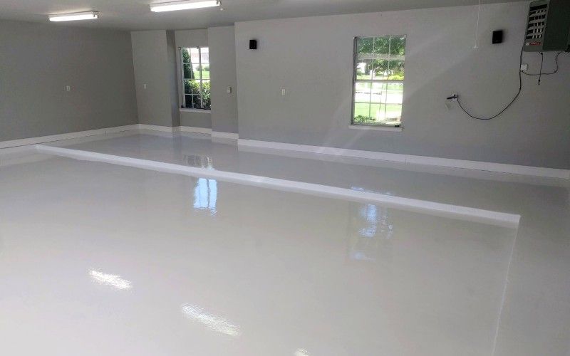 Solid White Epoxy Basement