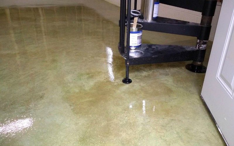 DIY Stained Concrete and Clear Top Coat for a Floor | All Garage Floors